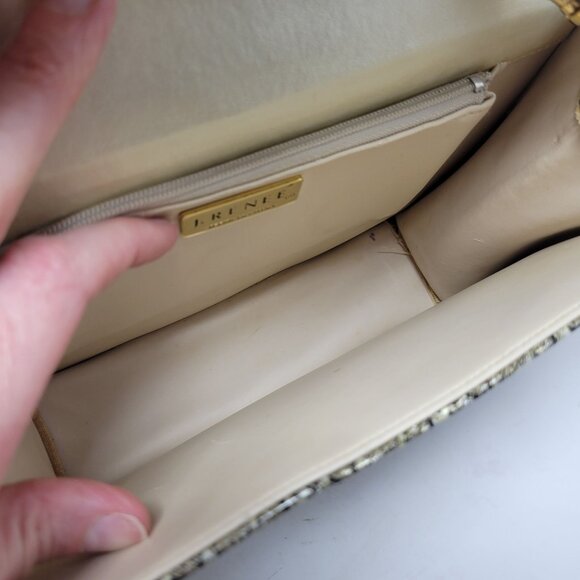 Vintage 80s Retro J. Renee Vinyl Plastic Crossbody Purse Handbag Fantasy Pearl S - Picture 12 of 14